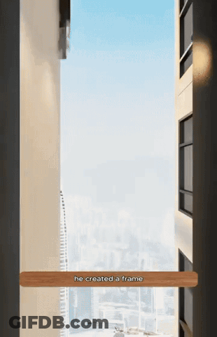A Picture Of A Building With The Words He Created A Frame GIF