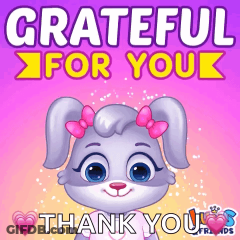 A Picture Of A Bunny Says Grateful For You And Thank You GIF