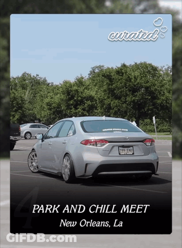 A Picture Of A Car Parked In A Parking Lot With The Caption Park And Chill Meet New Orleans La GIF