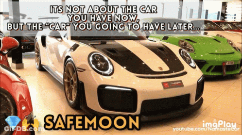A Picture Of A Car With A Caption That Says " Safemoon " GIF