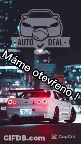 A Picture Of A Car With The Words Auto Deal Written On It GIF