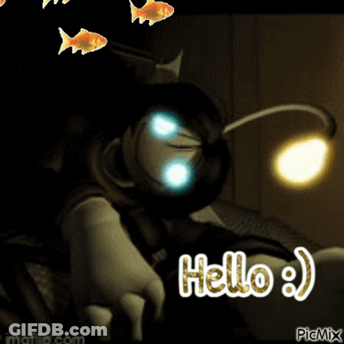 A Picture Of A Cartoon Character Says Hello GIF