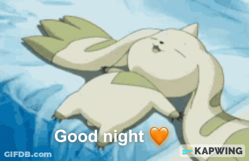 A Picture Of A Cartoon Character That Says Good Night On It GIF