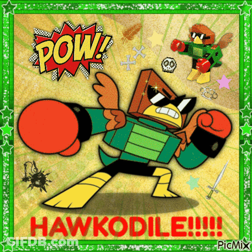 A Picture Of A Cartoon Character That Says Pow GIF