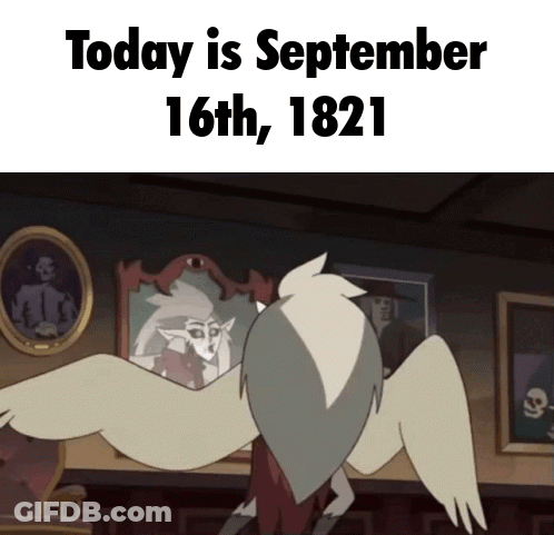 A Picture Of A Cartoon Character That Says Today Is September 16Th GIF
