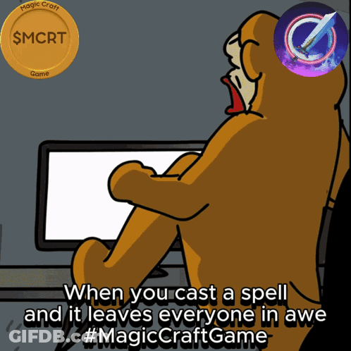 A Picture Of A Cartoon Character That Says When You Cast A Spell It Leaves Everyone In Awe #Magiccraftgame GIF