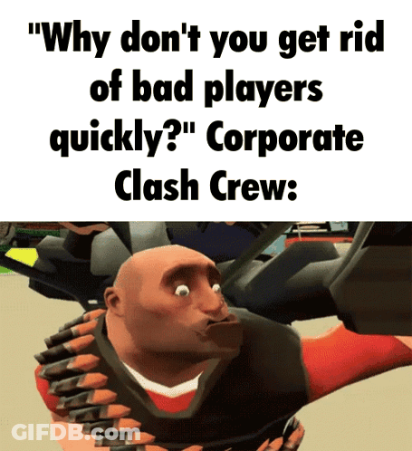 A Picture Of A Cartoon Character With A Caption That Says " Why Don T You Get Rid Of Bad Players Quickly " GIF