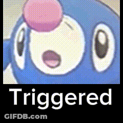 A Picture Of A Cartoon Character With A Pink Nose And The Word Triggered . GIF