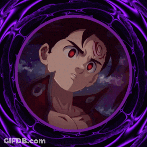 A Picture Of A Cartoon Character With Red Eyes And The Number 10 On His Forehead GIF
