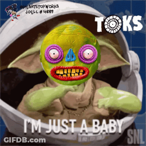 A Picture Of A Cartoon Character With The Caption I 'M Just A Baby GIF