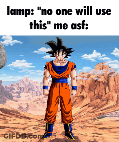A Picture Of A Cartoon Character With The Caption " Lamp : No One Will Use This " Me Asf GIF