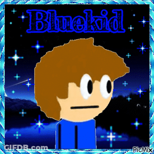 Cartoon Character Named Bluekid GIF