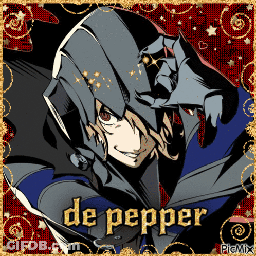 A Picture Of A Cartoon Character With The Name De Pepper On It GIF
