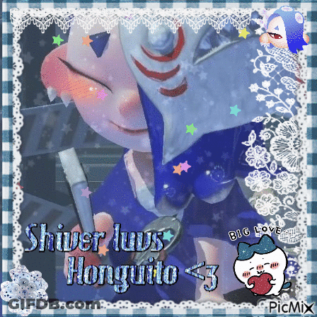 A Picture Of A Cartoon Character With The Name Shiver Luus Honguito GIF
