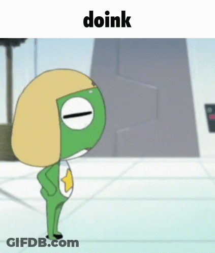 A Picture Of A Cartoon Character With The Word Doink Below It GIF