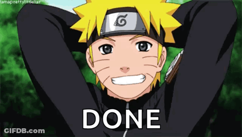 A Picture Of A Cartoon Character With The Word Done Written On It GIF