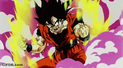 A Picture Of A Cartoon Character With The Word Dragonball On The Bottom Left GIF
