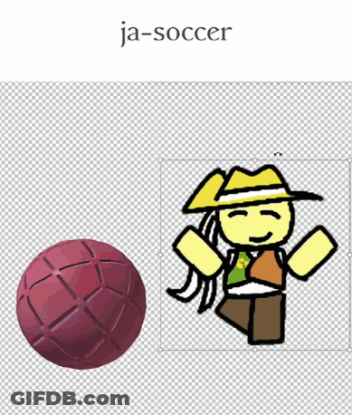 A Picture Of A Cartoon Character With The Word Ja-Soccer On The Top GIF