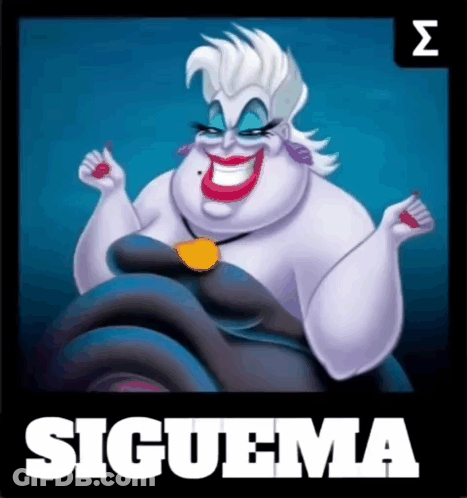 A Picture Of A Cartoon Character With The Word Siguema On The Bottom Right GIF
