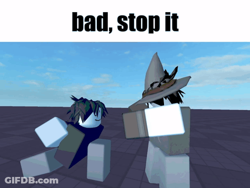 A Picture Of A Cartoon Character With The Words Bad Stop It GIF