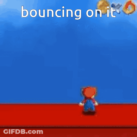 A Picture Of A Cartoon Character With The Words Bouncing On It Written Above It GIF