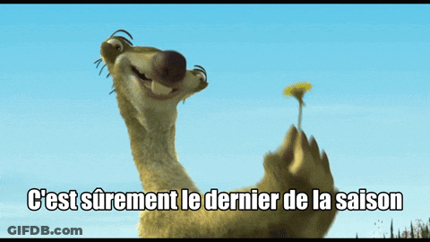 A Picture Of A Cartoon Character With The Words C'est Surement Le Dernier De La Saison Below Him GIF