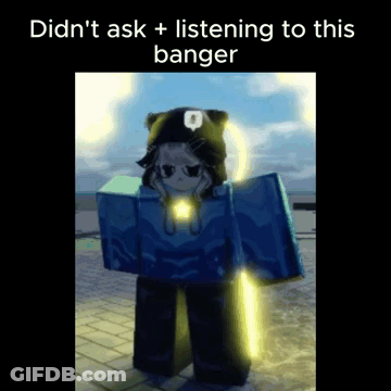 A Picture Of A Cartoon Character With The Words Did N't Ask + Listening To This Banger On The Bottom GIF