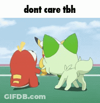 A Picture Of A Cartoon Character With The Words " Dont Care Tbh " GIF