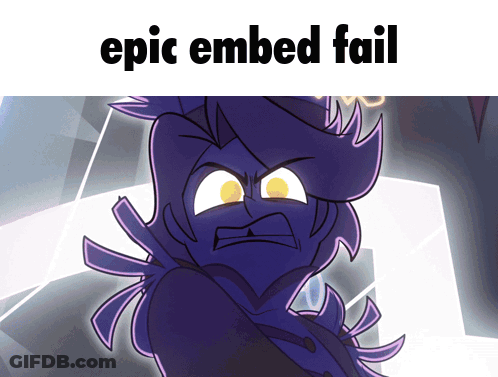 A Picture Of A Cartoon Character With The Words Epic Embed Fail Above It GIF