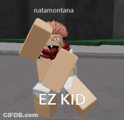 A Picture Of A Cartoon Character With The Words Ez Kid Written On It GIF