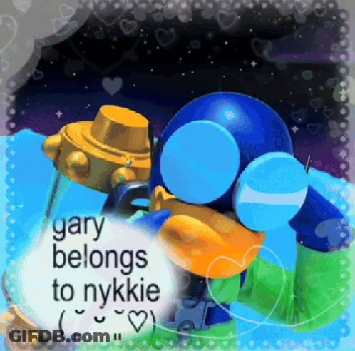 A Picture Of A Cartoon Character With The Words Gary Belongs To Nykkie At The Bottom GIF