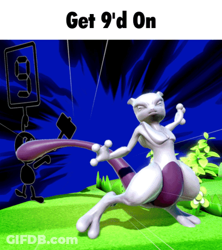 A Picture Of A Cartoon Character With The Words " Get 9 'D On " Above It GIF