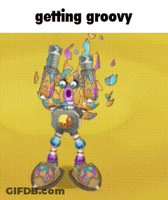 A Picture Of A Cartoon Character With The Words Getting Groovy Above It GIF