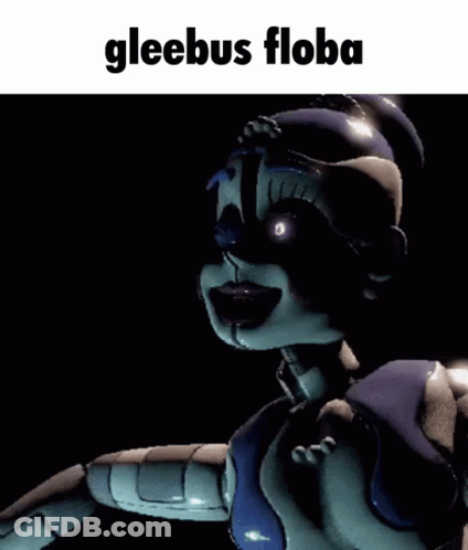 A Picture Of A Cartoon Character With The Words Gleebus Floba Above It GIF