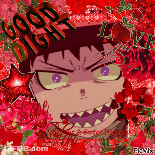 A Picture Of A Cartoon Character With The Words Good Night Love Written On It GIF