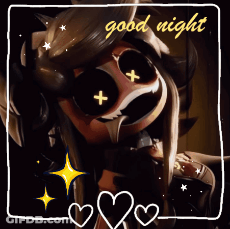 A Picture Of A Cartoon Character With The Words Good Night On It GIF