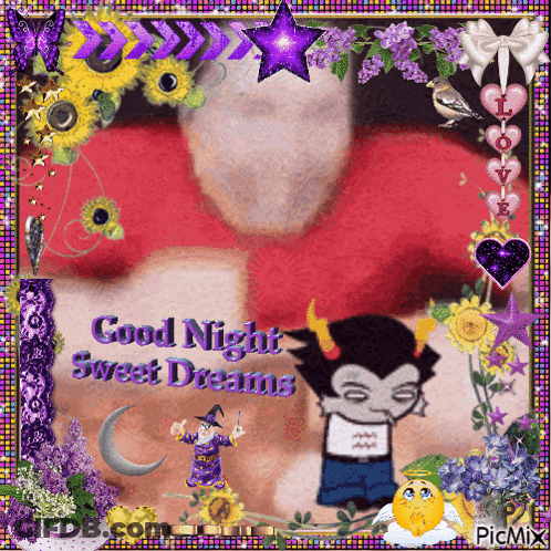 A Picture Of A Cartoon Character With The Words Good Night Sweet Dreams Written On It GIF