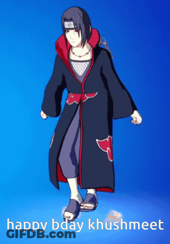 A Picture Of A Cartoon Character With The Words Happy Bday Khushmeet On The Bottom GIF