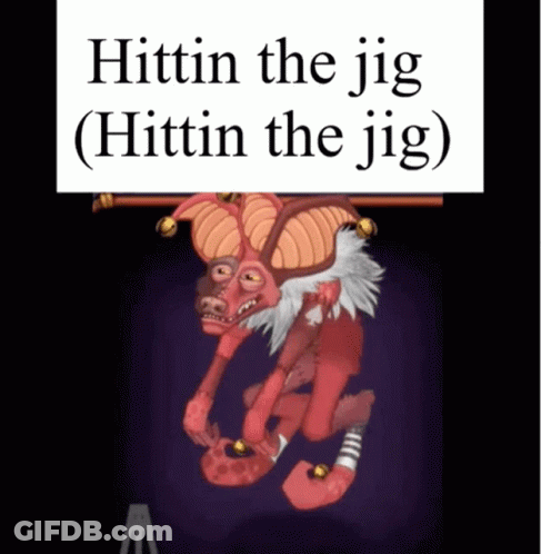 A Picture Of A Cartoon Character With The Words Hittin The Jig GIF