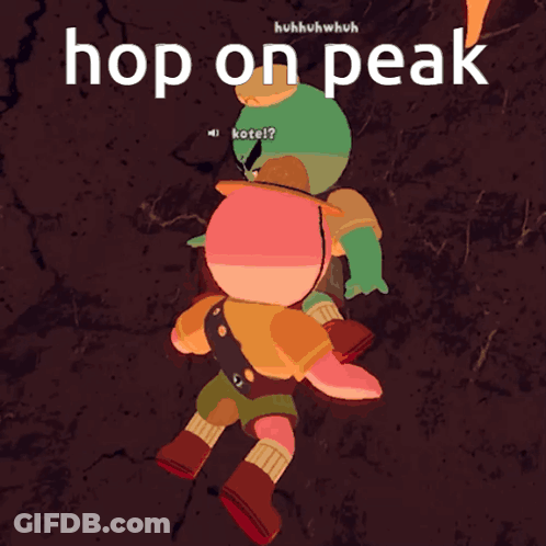 A Picture Of A Cartoon Character With The Words Hop On Peak Below It GIF