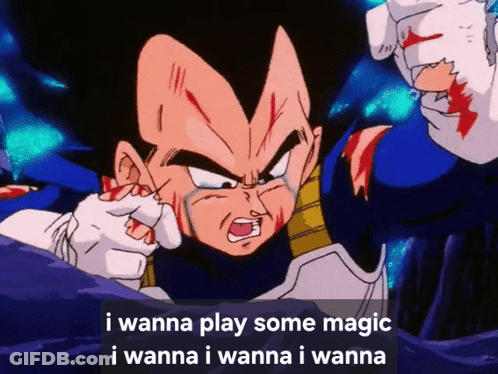 A Picture Of A Cartoon Character With The Words " I Wanna Play Some Magic I Wanna I Wanna I Wanna " GIF