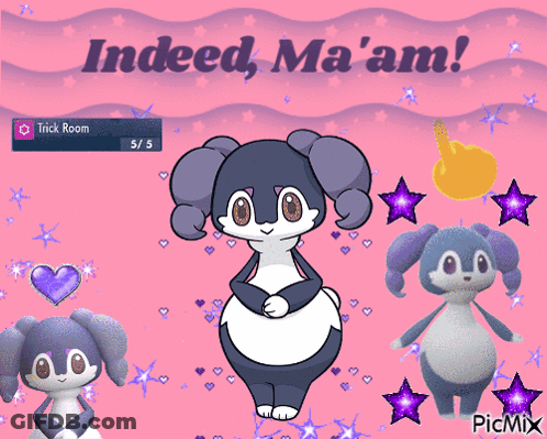 A Picture Of A Cartoon Character With The Words Indeed Ma 'Am On It GIF