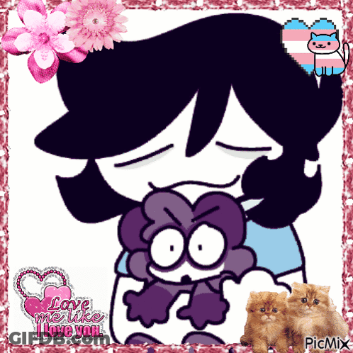A Picture Of A Cartoon Character With The Words Love Me Like I Love You On The Bottom Right GIF