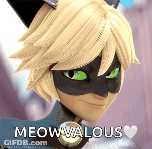 A Picture Of A Cartoon Character With The Words Meowvaluus On The Bottom GIF