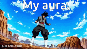 A Picture Of A Cartoon Character With The Words My Aura Above Him GIF