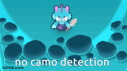 A Picture Of A Cartoon Character With The Words " No Camo Detection " GIF