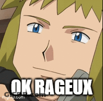 A Picture Of A Cartoon Character With The Words Ok Rageux Written Below Him GIF