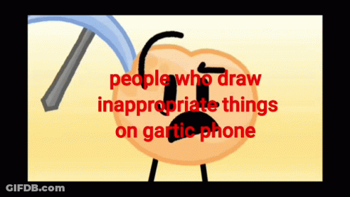 A Picture Of A Cartoon Character With The Words " People Who Draw Inappropriate Things On Garlic Phone " GIF
