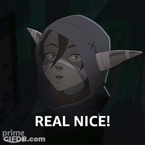 A Picture Of A Cartoon Character With The Words Real Nice GIF