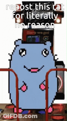 A Picture Of A Cartoon Character With The Words Repost This Rat For Literally No Reason On The Bottom GIF